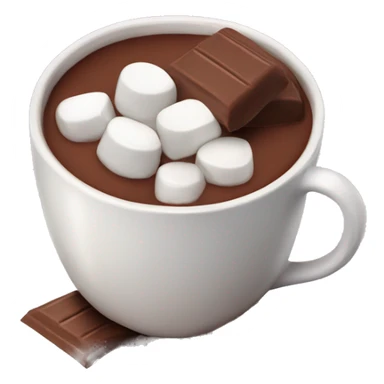 Chocolate cocoa with marshmallows in  sticker