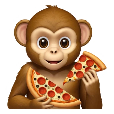 Singe qui mange une pizza sticker