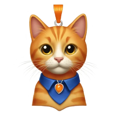  and orange cat with dark blue collar with orange pendant sticker