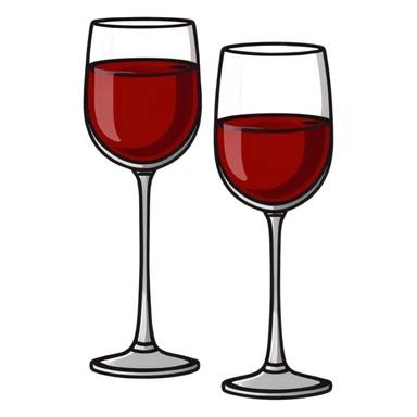 fancy silver goblet adorned with red amber stones containing dark red wine sticker