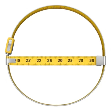 A tape measure forming a loop around a waist sticker