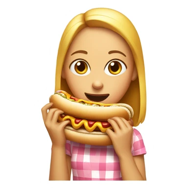 Girl eating hotdog sticker