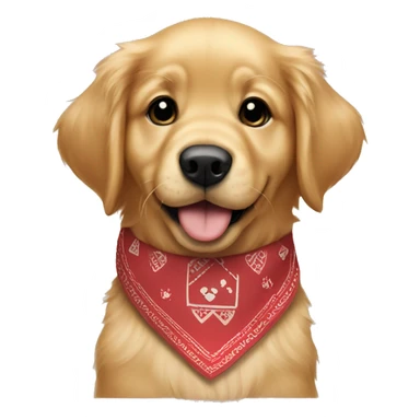 puppy golden retriever with bandana with the name pockets on it sticker