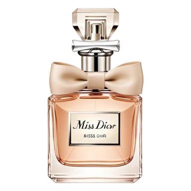 Classic miss dior eau de parfum, bow bottle, low, beige sticker