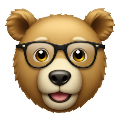 emoji de oso con gafas y sonriendo sticker