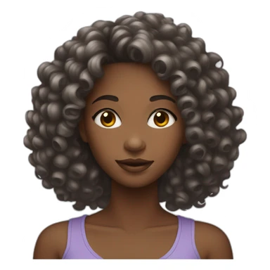 Black girl , with curly haire and very pretty and gay  sticker
