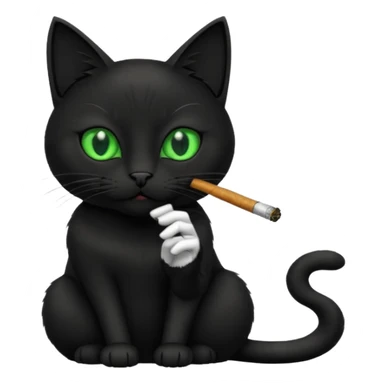 gato preto fumando sticker
