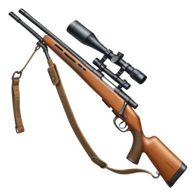 deer hunting bolt action rifle with a scope and sling sticker