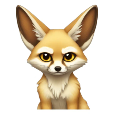 grumpy fennec fox sticker
