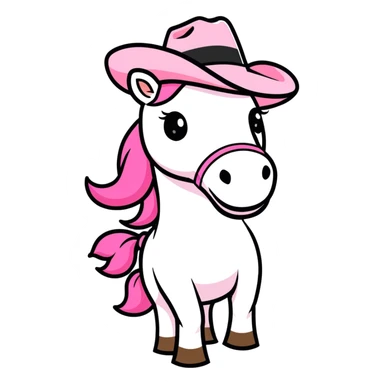 Horse with pink cowboyhat  sticker