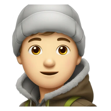 russian boy with chapka sticker