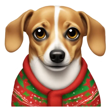 Chiweenie wearing Christmas pajamas  sticker