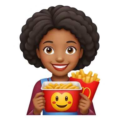 black girl holding happy meal sticker