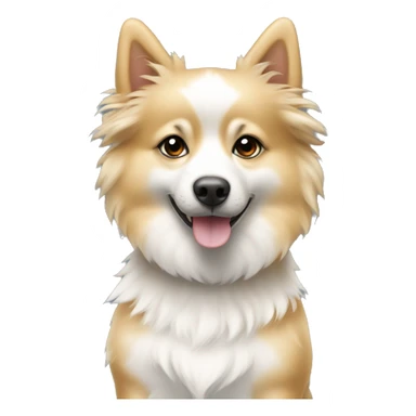 White and blonde spots spitz standing  sticker