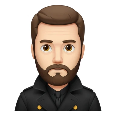 bearded man in black in black trenchcoat  sticker