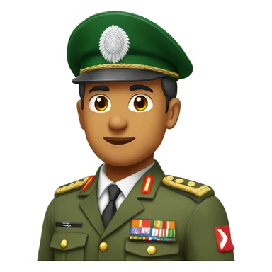 green indian army cap on man Military uniform sticker