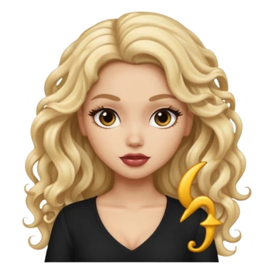 split dye leftside blonde rightside black long curly hair, pretty pale Latina bratz baddie sticker