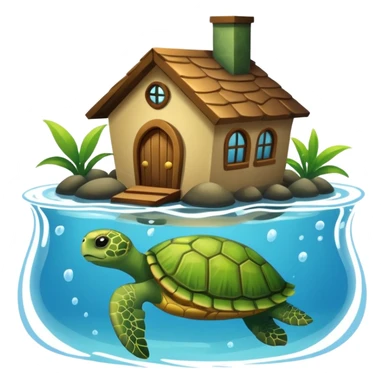 pet turtle in water house sticker