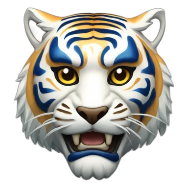 sapphyre tiger Japanese mask sticker