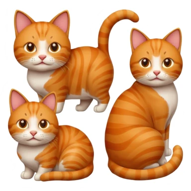 2D emoji of a cat, apple style emoji, different pose sticker