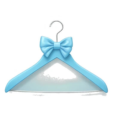 light blue clothes hanger with bow around the hanger sticker