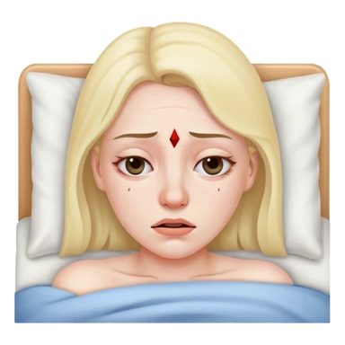Woman In bed with sinus pain  sticker
