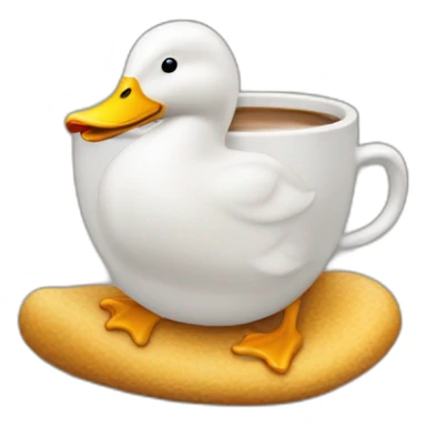 un canard boit un café sticker