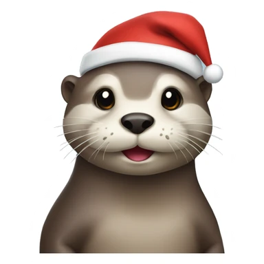 otter with a santa hat sticker
