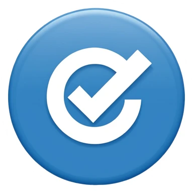 "Símbolo no formato de círculo, fundo sólido na cor azul oficial do Instagram (#0095F6), com um check branco nítido e alinhado no centro. Estilo minimalista, sem sombras, exatamente como o selo de verificação do Instagram." sticker