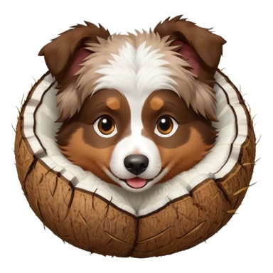 dog Australian shepherd in a coconut sticker