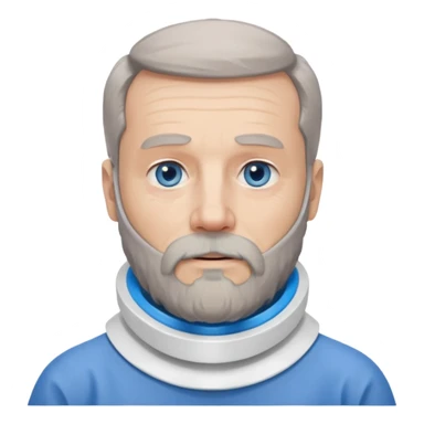 Older man with a full beard, a medical neck brace, and blue eyes. sticker