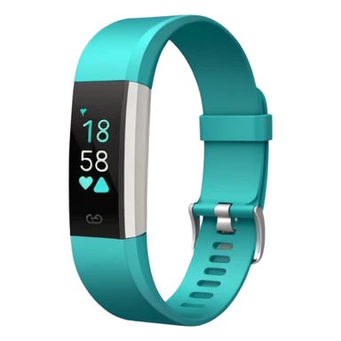 a teal fitbit band lying flat in the style of an ios emoji  sticker