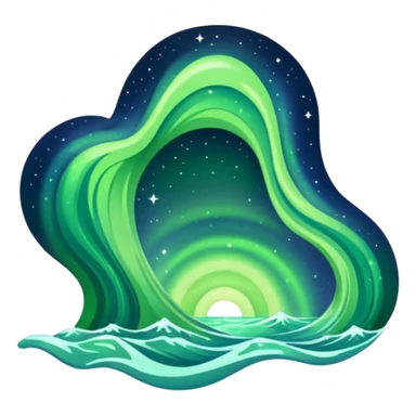 green aurora australis or aurora borealis sticker