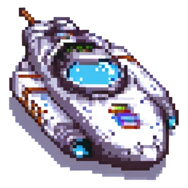 space cruiser pixel art sticker