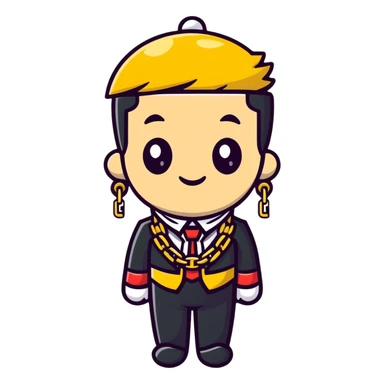 fancy dressed character with gold chain sticker