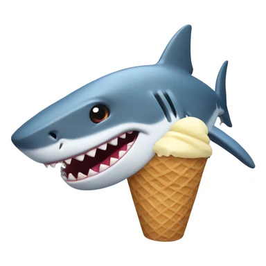 shark eating ice cream sticker