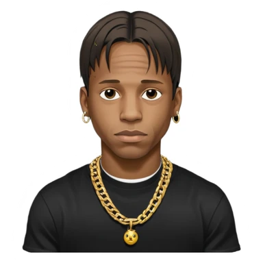 Travis Scott with gold chain necklace  sticker