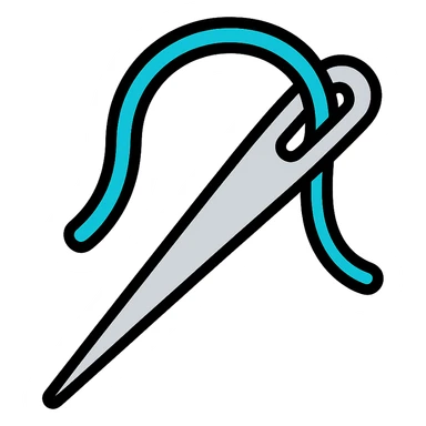 sewing needle icon with color outline sticker