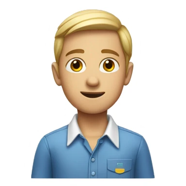 boy in collared shirt with car sticker