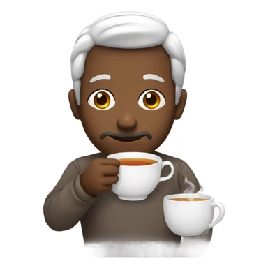 Regular emoji sipping tea sticker