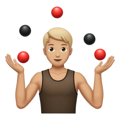 The juggler is tossing two bombs. sticker