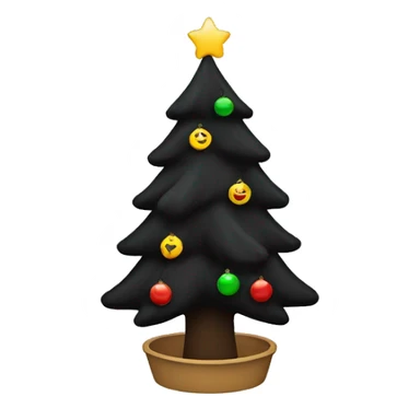 Black Christmas tree flipped bottom and top sticker
