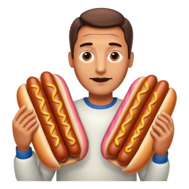 Guy with a lot of hotdogs sticker