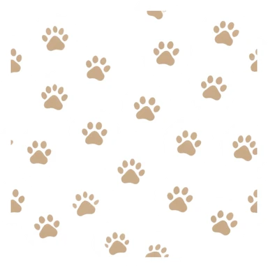 Cat paw prints trail in soft brown tones, forming a natural walking path, clean minimalist vector or PNG style, light beige background, flat top view, spaced footprints like a walking motion, warm and aesthetic design sticker