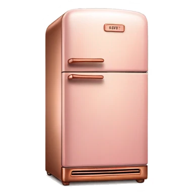 Realistic pastel pink and metallic copper vintage fridge.  sticker