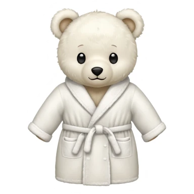 white teddy bear bathrobe sticker