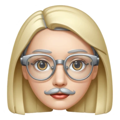 robotic woman with glasses mustache  sticker