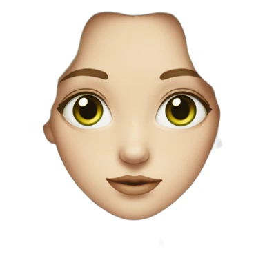 white woman with green eyes and wavy medium dark hair and big eyes with long eyelashes sticker