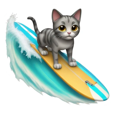 cat surfing on a surf board sticker