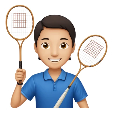 ancient chinese with badminton racket sticker